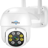 Hiseeu - Cámara de seguridad de 2K para exteriores, con WiFi, zoom digital, 360°